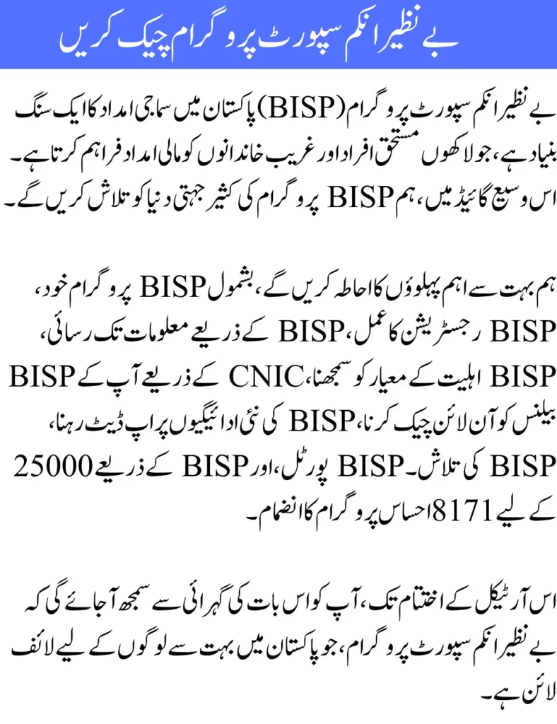 Check Benazir Income Support 25000 by CNIC New Update